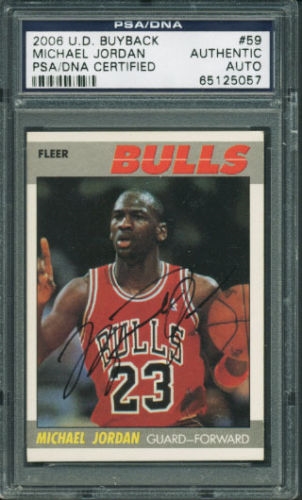 Michael Jordan Signed 2006 Upper Deck Buyback 1987-88 2nd Year Fleer Card (UDA & PSA/DNA Encapsulated)