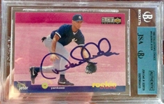Derek Jeter Signed 1995 UD Collectors Choice Pre-Rookie Card (JSA/Beckett)