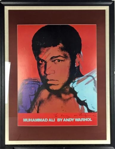 Andy Warhol Signed Original 24.5" x 31" Silk Screen 1977 Muhammad Ali Lithograph (JSA)