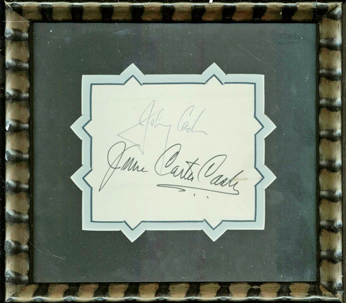 Johnny & June Cash Dual Signed Framed 4" x 6" Album Page (PSA/DNA)