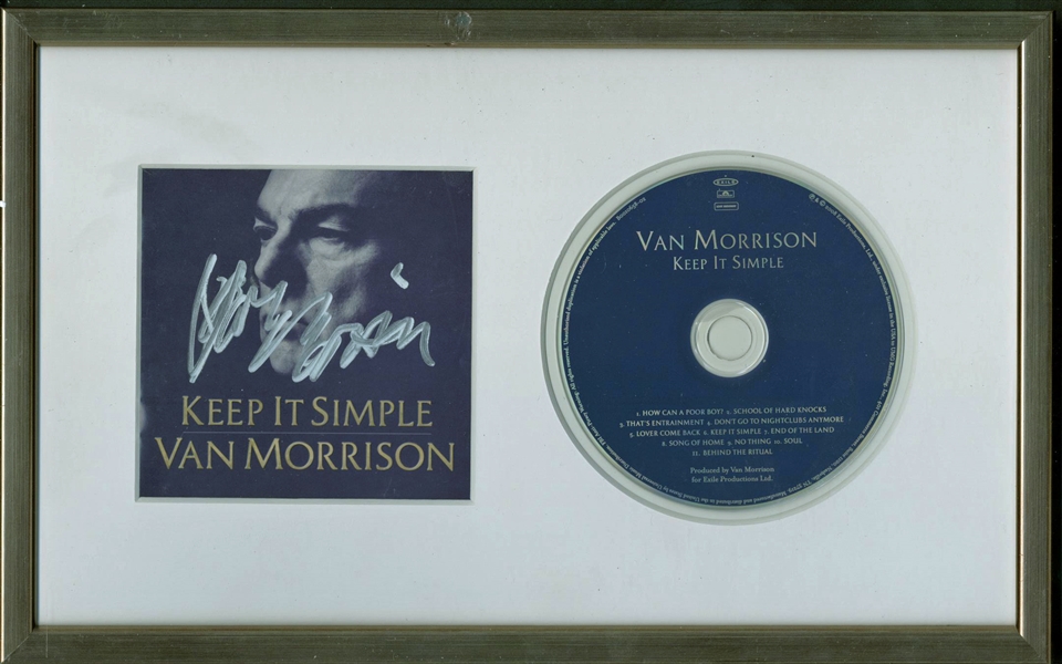 Van Morrison Rare Signed Framed "Keep It Simple" CD Cover (PSA/DNA)