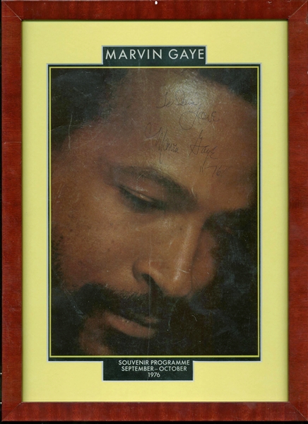 Marvin Gaye c. 1976 Vintage Signed 8" x 13" Color Program Photo (PSA/DNA)