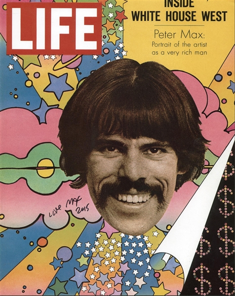Peter Max Signed 11" x 14" Life Magazine Photo (PSA/JSA Guaranteed)