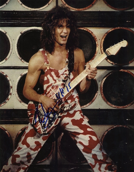 Van Halen: Eddie Van Halen Signed 11" x 14" Color Photograph (PSA/JSA Guaranteed)