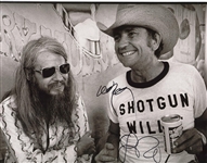 Willie Nelson & Leon Russell Dual Signed 11 x 14 Photo (PSA/JSA Guaranteed)