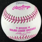 Peyton Manning Signed OML Commemorative Breast Cancer Awareness Baseball (JSA)