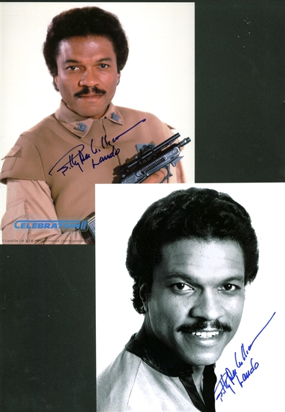 Lot of Two (2) Billy Dee Williams Signed 8" x 10" Black & White Photso w/ "Lando" Inscription! (PSA/DNA Guaranteed)