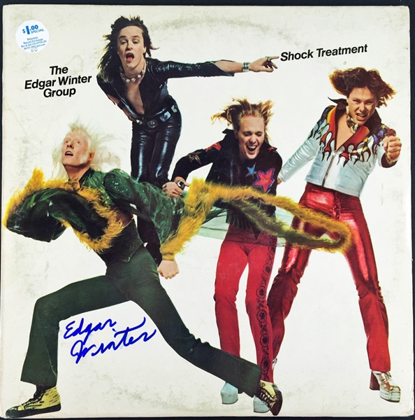 Edgar Winter Signed "Shock Treatment" Record Album (JSA)