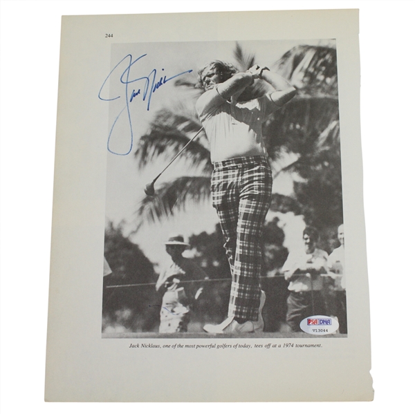 Jack Nicklaus Rare Vintage Signed 8" x 10" Photo (PSA/DNA)