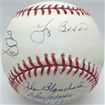 NY Yankee Greats Signed OML Baseball w/ Berra, Larsen & Others (PSA/JSA Guaranteed)