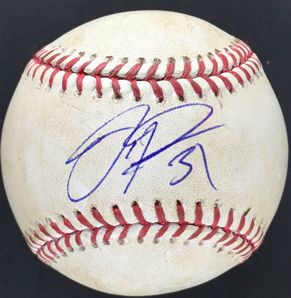 Joc Pederson Signed & Game Used OML Baseball :: 5-2-15 LAD vs AZ :: Pederson At-Bat! (MLB Authentication Hologram & PSA/DNA Rookiegraph COA)
