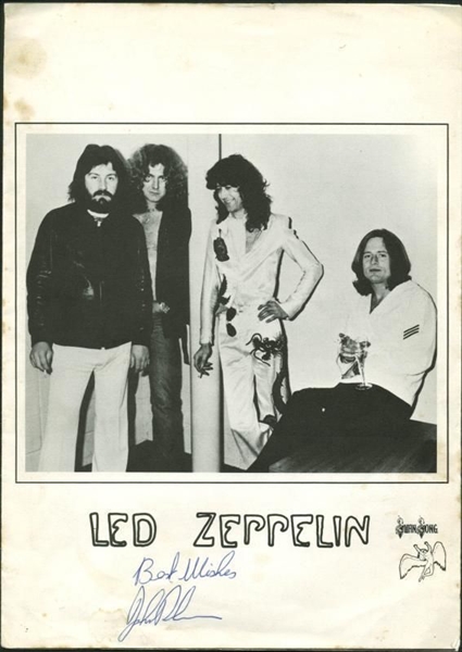 Led Zeppelin: EXTRAORDINARILY RARE John Bonham Signed Press Release Program! (PSA/DNA)
