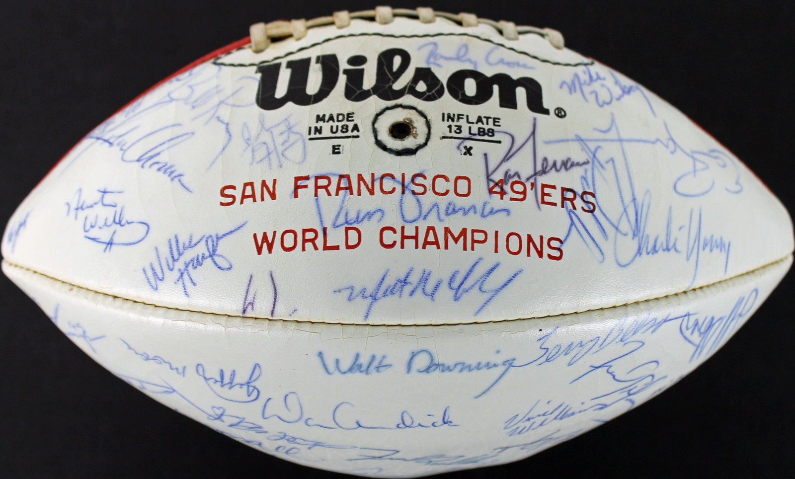 Lot Detail - 1983 49ers Team Signed White Panel Football w/ 49 ...