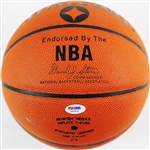 Lakers Legends: Wilt Chamberlain, Elgin Baylor & Jerry West Near-Mint Signed NBA Model Basketball (PSA/DNA)