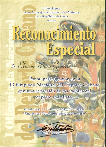 Fidel Castro Signed 8" x 11" 2002 Program Page (PSA/JSA Guaranteed)
