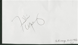 Queen: Freddie Mercury Near-Mint Signed 4 x 6 Vintage c. 1982 Album Page (PSA/JSA Guaranteed)