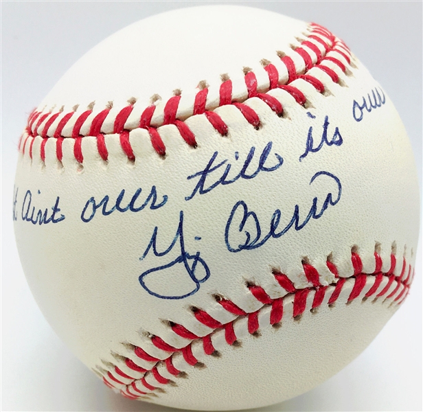 Yogi Berra Signed Near-Mint "It Aint Over Till Its Over" Baseball (PSA/DNA)