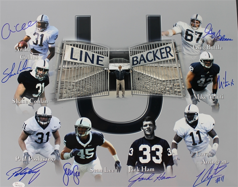 Linebacker U: Penn State Multi-Signed 16" x 20" Photograph w/ Hamm, Lee & Others (JSA)
