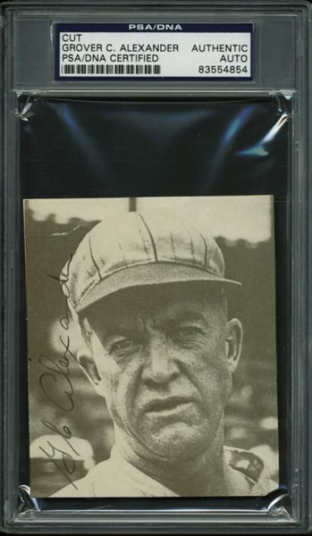 Grover Cleveland Alexander Signed 3.5" x 4" Photograph (PSA/DNA Encapsulated)