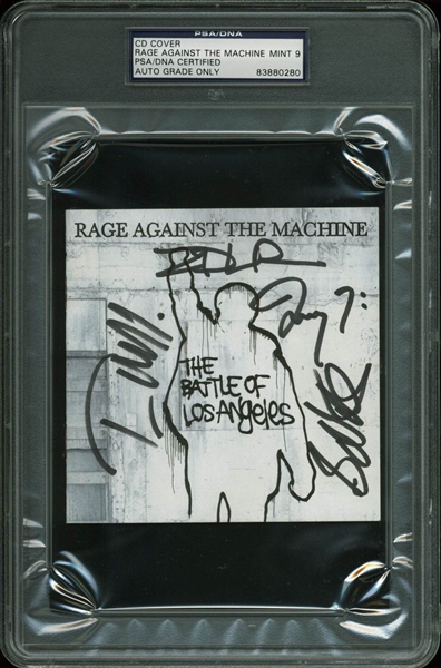 Rage Against The Machine Group Signed CD Cover (PSA/DNA Encapsulated)
