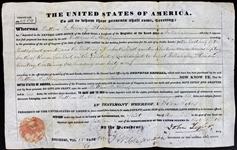 John Tyler RARE Signed 1844 Land Grant Document (PSA/DNA)
