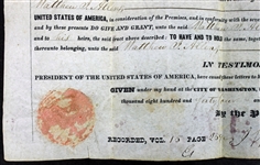 John Tyler RARE Signed 1844 Land Grant Document (PSA/DNA)