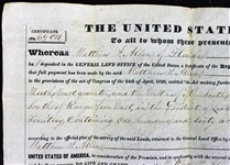John Tyler RARE Signed 1844 Land Grant Document (PSA/DNA)