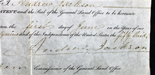 President Andrew Jackson Signed 1829 Presidential Land Grant (PSA/DNA)