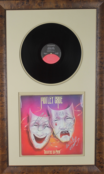 Motley Crue Group Signed "Theatre of Pain" Album Cover w/ Vinyl (4 Sigs)(PSA/DNA)