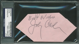 Johnny Cash Signed 2 x 4.5 Cut (PSA/DNA Encapsulated)
