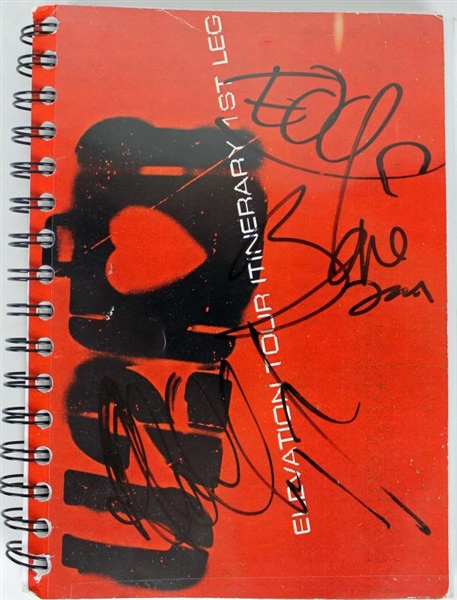 U2: Bono, The Edge, & Adam Clayton Signed "Elevation" Tour Book (PSA/DNA)