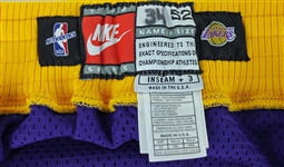 1997-98 Shaquille O'Neal Game Worn L.A. Lakers Road Shorts (Grey Flannel & MEARS)