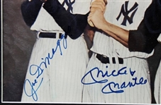 Mantle, DiMaggio & Williams Signed 8 x 10 Colorized Photo in Framed Display (PSA/DNA)