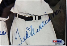 Mantle, DiMaggio & Williams Signed 8 x 10 Colorized Photo in Framed Display (PSA/DNA)