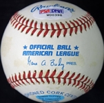 Joe DiMaggio Signed Limited Edition OAL Budig Baseball w/ HOF 55 (PSA/DNA)