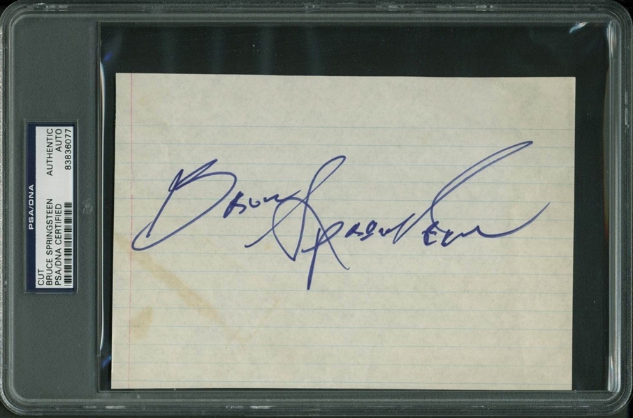 Bruce Springsteen Rare Vintage Signed 5" x 7.25" Cut (PSA/DNA Encapsulated)