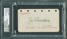 WWII: Joe Rosenthal Rare Signed Vintage Album Page (PSA/DNA Encapsulated)