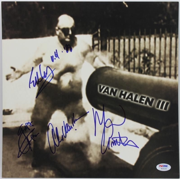 Van Halen Group Signed "Van Halen III" Album Flat (PSA/DNA)