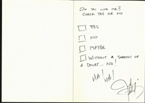 Justin Timberlake Unique Handwritten & Signed Valentine's Day Card (PSA/DNA)