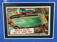 Mickey Mantle Signed & Framed 565-Foot Home Run Postcard Display (PSA/DNA)