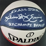 Julius Erving Signed Spalding Official ABA Game Model Basketball with 5x All-Star, 2x Champs, 3x MVP Inscription (PSA/DNA)
