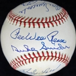 Dodgers Hall of Famers Multi-Signed ONL Baseball w/ Snider, Lasorda +11 More! (JSA)
