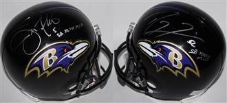 Ray Lewis & Joe Flacco Signed Full-Sized Helmet (PSA/DNA)