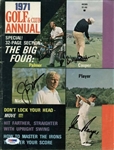Jack Nicklaus, Arnold Palmer, Gary Player & Billy Casper Signed 1971 Golf & Club Annual Magazine (PSA/DNA)