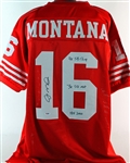 Joe Montana Signed HOF 2000, 4X SB Champ, 3X SB MVP 49ers Jersey (PSA/DNA)