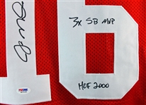 Joe Montana Signed HOF 2000, 4X SB Champ, 3X SB MVP 49ers Jersey (PSA/DNA)