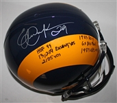 Eric Dickerson Signed & Stat Inscribed Full-Sized Rams Helmet (PSA/DNA)