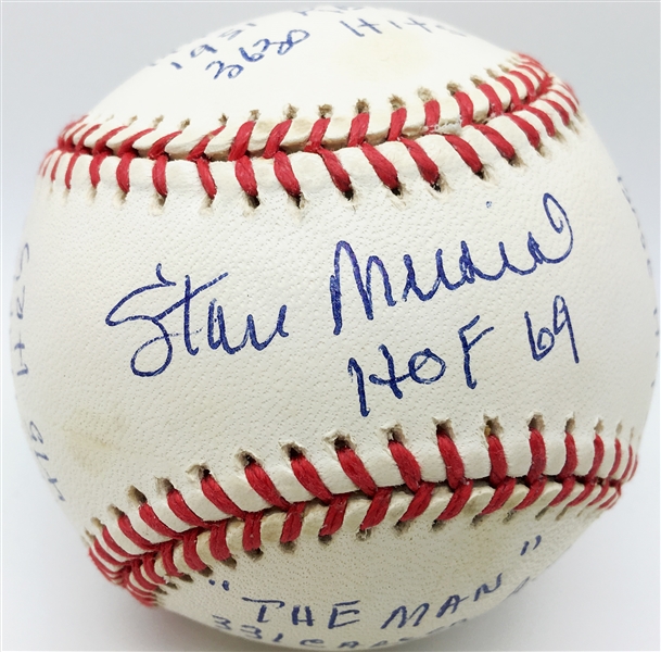 Stan Musial Signed ONL "Stat" Baseball w/ 20 Handwritten Inscriptions (RJ.com Holo & PSA/JSA Guaranteed)