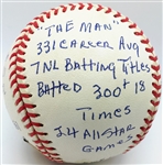 Stan Musial Signed ONL Stat Baseball w/ 20 Handwritten Inscriptions (RJ.com Holo & PSA/JSA Guaranteed)