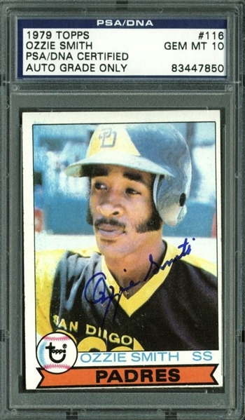 Lot Detail - Ozzie Smith Signed 1979 Topps Rookie Card - PSA/DNA Graded ...